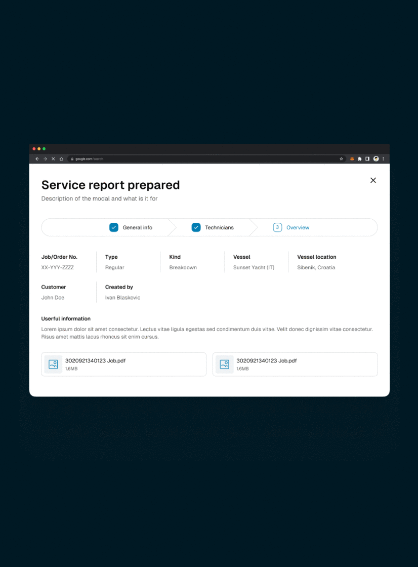 Service report desktop app